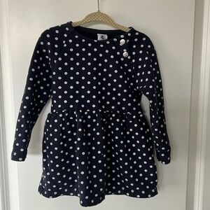 Petit Bateau Polka Dot Cotton Dress, 3T